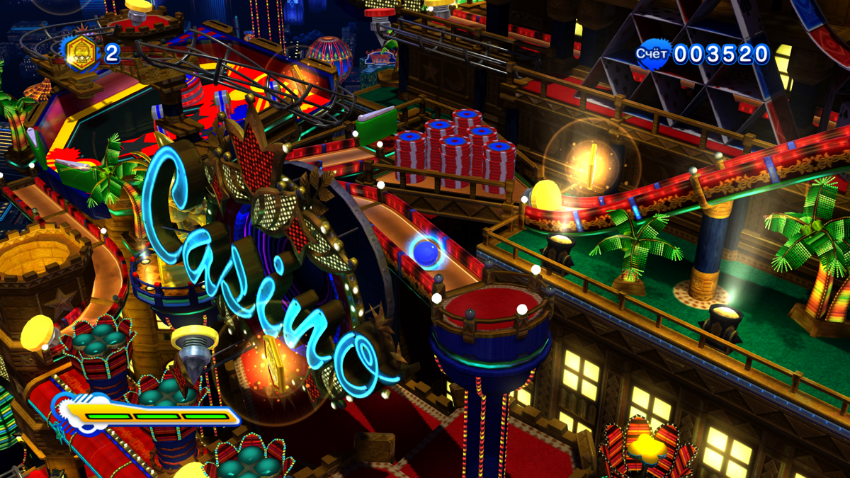 Sonic: Generations - Casino Nights DLC (Windows) screenshot: Upper part of the table, leading to the slot machine