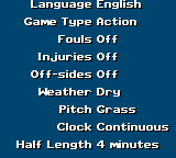 FIFA Soccer 96 (Game Gear) screenshot: Options