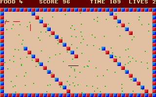 Slippery Sid (Atari ST) screenshot: I've shreded several pieces of dead skin