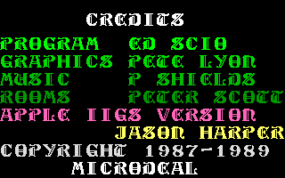 Airball (Apple IIgs) screenshot: Credits