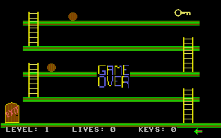 Platform Capers (Atari ST) screenshot: Game over