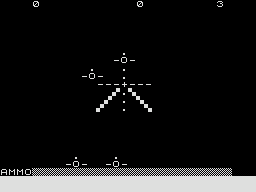 Night Gunner (ZX81) screenshot: Shooting at the enemy