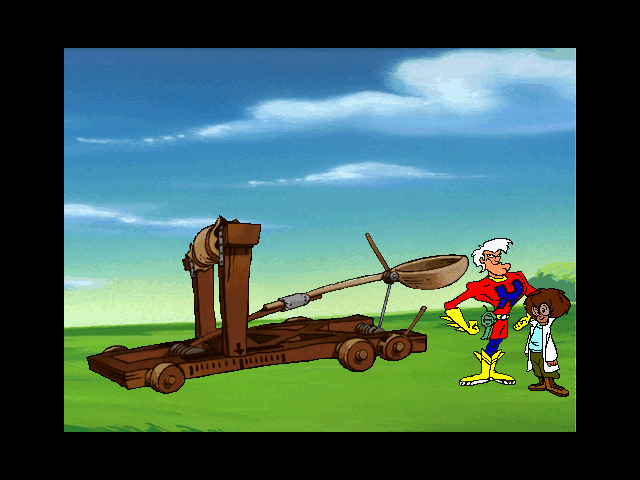 The Adventures of Hyperman (Windows 16-bit) screenshot: Catapult