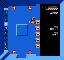 Sansū 5・6-nen: Keisan Game (NES) screenshot: Repeat this process until the answer is completely solved