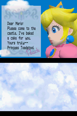 Super Mario 64 DS (Nintendo DS) screenshot: The cake is clearly a lie.