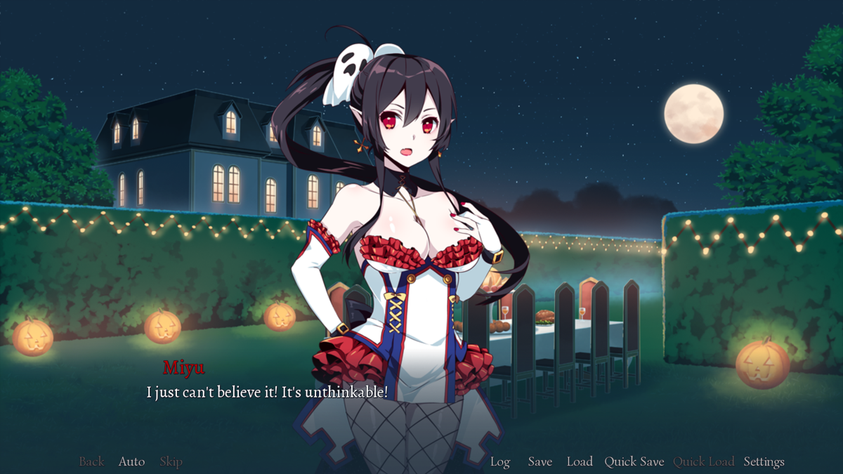 Sakura Halloween (Windows) screenshot: Meet Miyu, the player character and a vampire