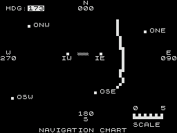 The Flight Simulator (ZX81) screenshot: Map view