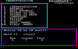 Screenshot of Crypto Cube (PC Booter, 1983) - MobyGames