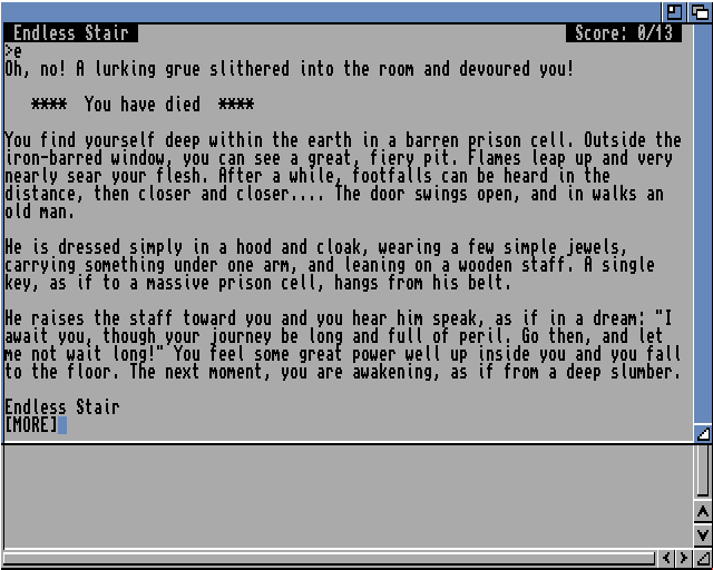 Screenshot of Zork Trilogy (Amiga, 1983) - MobyGames