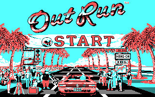 OutRun (DOS) screenshot: Title Screen (CGA)