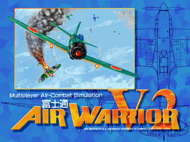Air Warrior (FM Towns) screenshot: [V2] Title screen