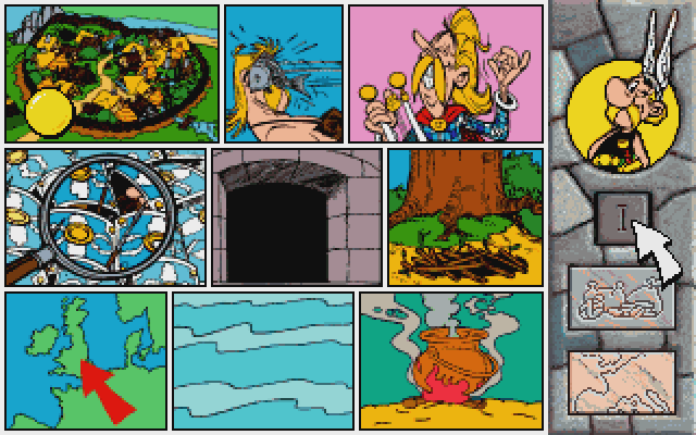 Astérix: Caesar's Challenge (DOS) screenshot: The board at the start of the game