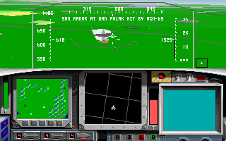 F-15 Strike Eagle II (DOS) screenshot: Sam Radar Hit by ACM-65 (VGA)