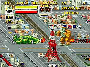 King of the Monsters (Neo Geo) screenshot: Get the power ball to increase your power