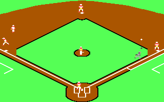The Sporting News Baseball (DOS) screenshot: Ground out (EGA)
