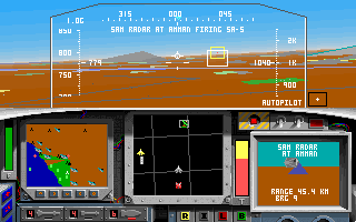 F-15 Strike Eagle II (DOS) screenshot: Sam Radar Firing SA-5