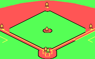 The Sporting News Baseball (DOS) screenshot: Home-In (CGA)