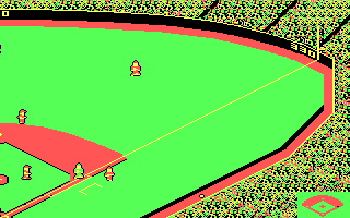 The Sporting News Baseball (DOS) screenshot: Error on 1st base (CGA)