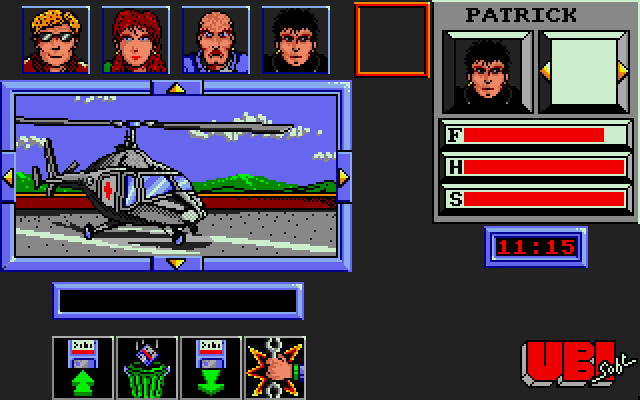 Zombi (Amiga) screenshot: Stepping out of helicopter