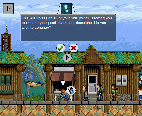 The Spirit Engine (Windows) screenshot: Here you can reassign your skill points. Think ahead!