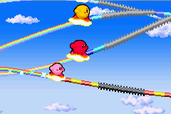Kirby: Nightmare in Dreamland (Game Boy Advance) screenshot: Another new mini-game: Air grind