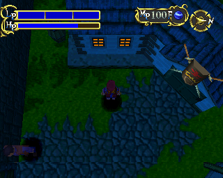 The Granstream Saga (PlayStation) screenshot: Town at night