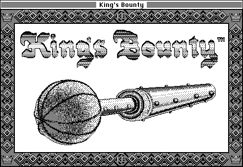 King's Bounty (Macintosh) screenshot: Title screen (B&W)