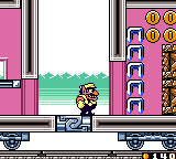 Wario Land II (Game Boy Color) screenshot: On a train
