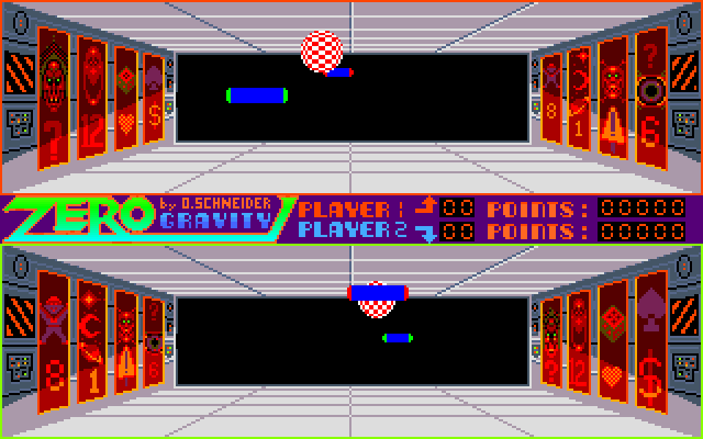 Zero Gravity (Amiga) screenshot: Playing with computer