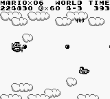 Super Mario Land (Game Boy) screenshot: Mario in an airplane