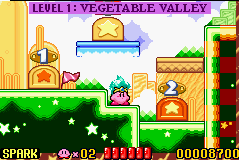 Kirby: Nightmare in Dreamland (Game Boy Advance) screenshot: The shiny new world map