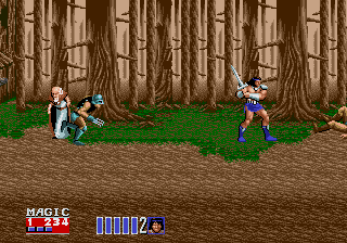 Golden Axe II (Genesis) screenshot: good throw, out of the screen.