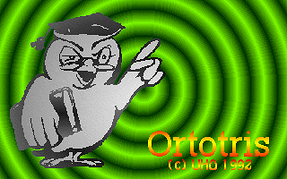 Ortotris (DOS) screenshot: Title screen