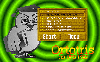 Ortotris (DOS) screenshot: Practice options