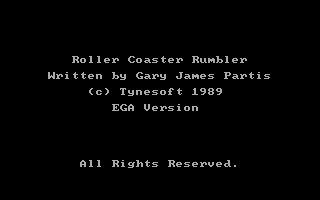 Roller Coaster Rumbler (DOS) screenshot: Text Title and Loading program (EGA)
