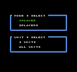 Conflict (NES) screenshot: Main Menu