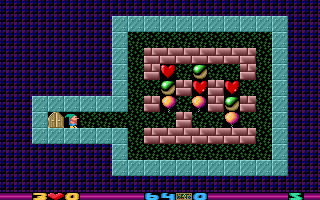 Heartlight (DOS) screenshot: Level 5 baloons appears