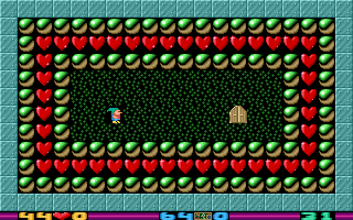 Heartlight (DOS) screenshot: Level 31 stoned hearts
