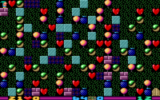 Heartlight (DOS) screenshot: Level 12 hotchpotch