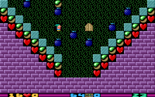 Heartlight (DOS) screenshot: Level 23 reversed piramid