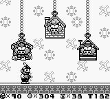Super Mario Land 2: 6 Golden Coins (Game Boy) screenshot: The three little pigs, one of the game bosses