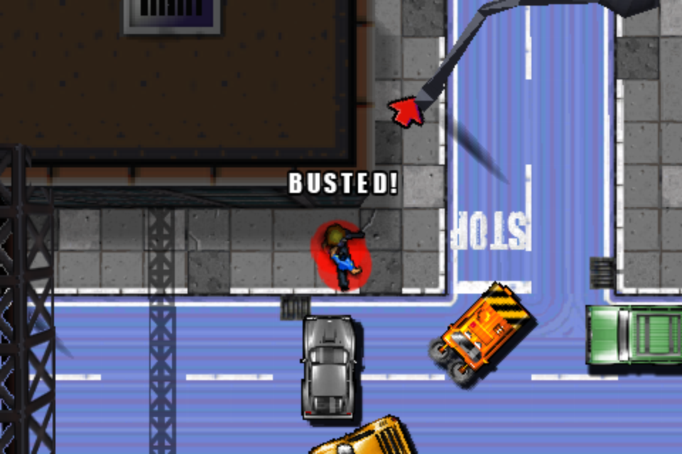 Car Jack Streets (iPhone) screenshot: Busted!