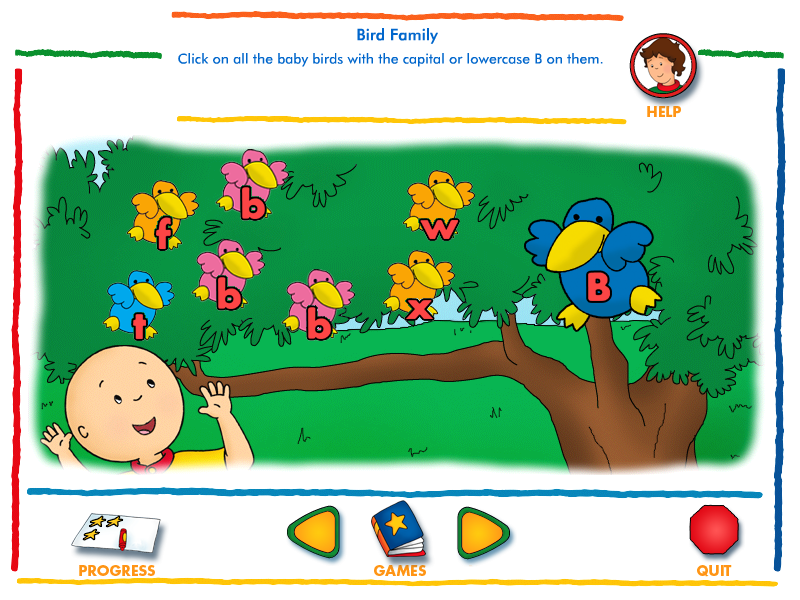 Screenshot of Caillou: Alphabet (Windows, 2003) - MobyGames