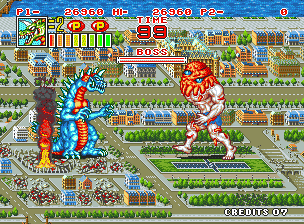 King of the Monsters 2: The Next Thing (Neo Geo) screenshot: Eifflelyte