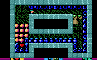 Heartlight (DOS) screenshot: Level 45 blow up balloons