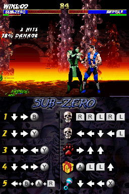 Ultimate Mortal Kombat 3 (Nintendo DS) screenshot: Good combo move