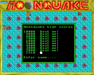 Moonquake (Acorn 32-bit) screenshot: At least I got a highscore