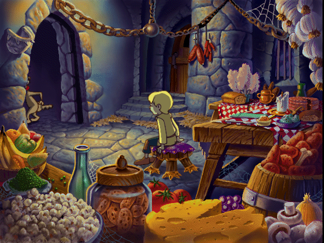Hansel & Gretel and the Enchanted Castle (Windows) screenshot: What an interesting use for a tail!