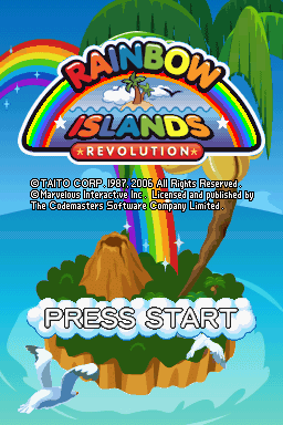 Rainbow Islands Revolution (Nintendo DS) screenshot: Rainbow Islands Revolution title screen