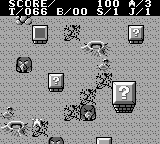 Astro Rabby (Game Boy) screenshot: New cracks emerge when the rabbit jumps on the ground.